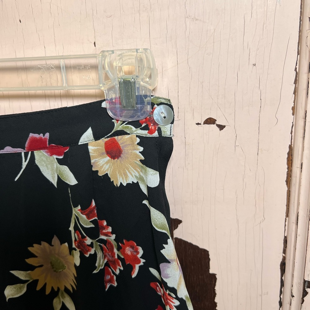 Petite Sophisticate Black Floral Midi Skirt Size 2 Goth Cottagecore Whimsigoth - Picture 13 of 15